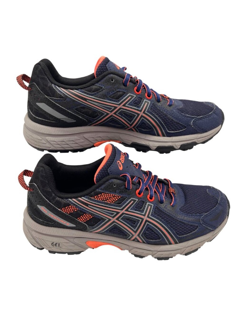 Asics Gel Venture 6 Shoes Womens Size 7 Navy Coral Running Jogging Traction Sole - Picture 3 of 15